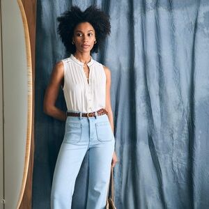 NWT Faherty Willa Sleeveless Top in White